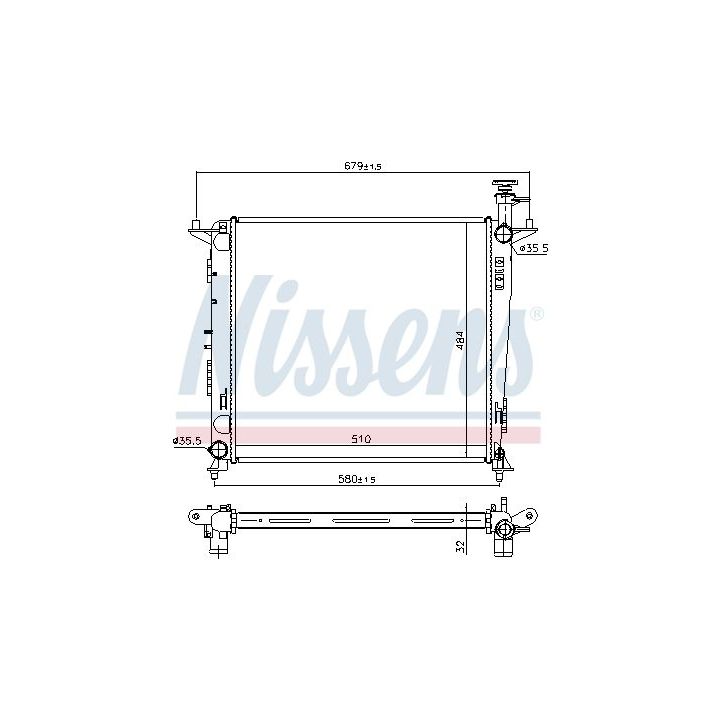 Radiatorius, variklio aušinimas NISSENS 666222