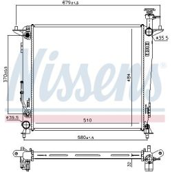 Radiatorius, variklio aušinimas NISSENS 666223