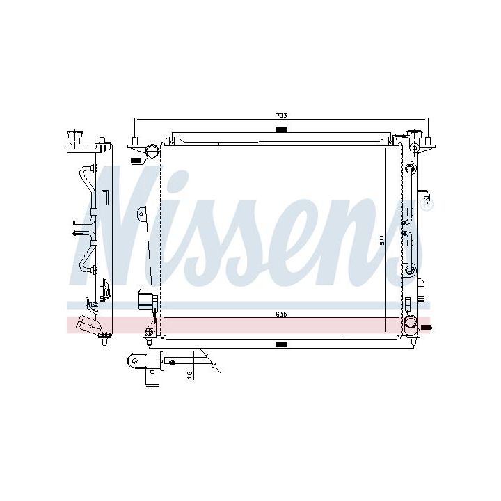 Radiatorius, variklio aušinimas NISSENS 675047