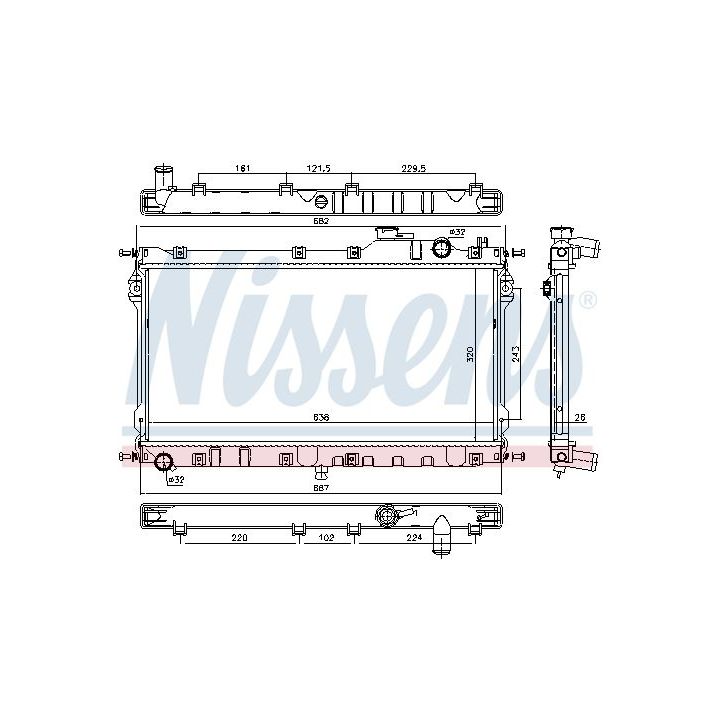 Radiatorius, variklio aušinimas NISSENS 68559