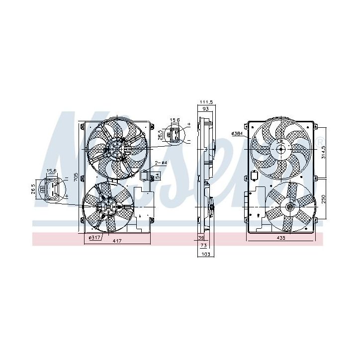Ventiliatorius, radiatoriaus NISSENS 850092