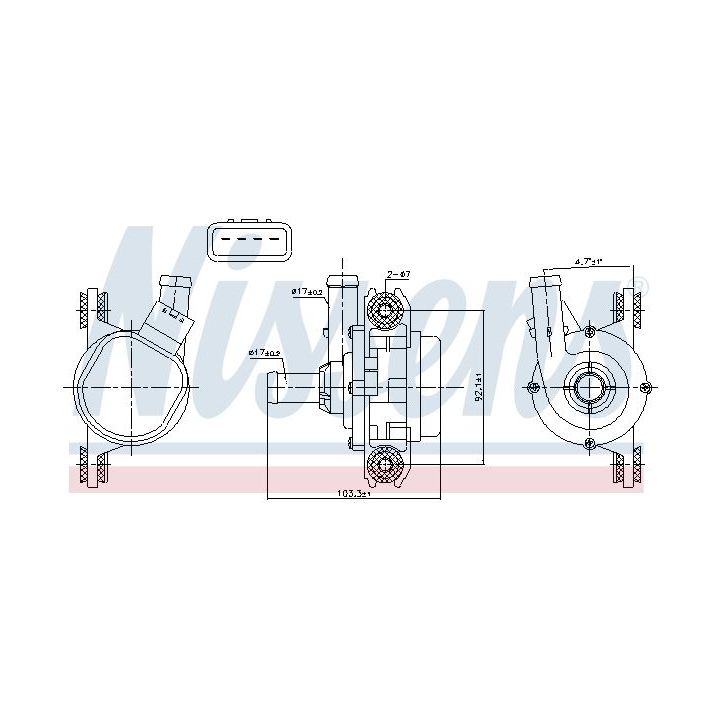 Vandens siurblys, variklio aušinimas NISSENS 831388