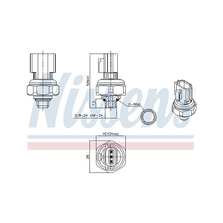 Slėgio jungiklis, oro kondicionavimas NISSENS 301077