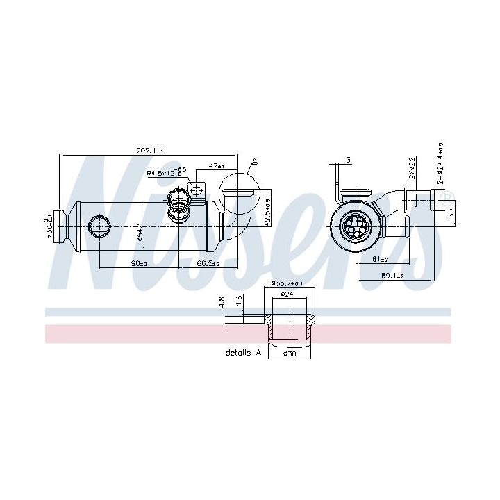 Aušintuvas, išmetamųjų dujų recirkuliacija NISSENS 989274
