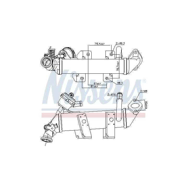 Aušintuvas, išmetamųjų dujų recirkuliacija NISSENS 989287