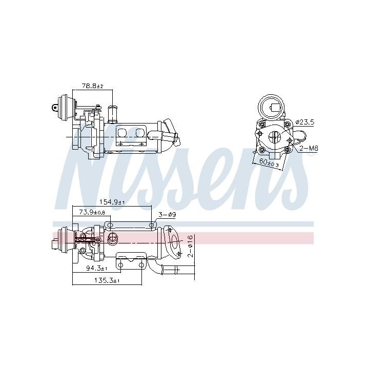 Aušintuvas, išmetamųjų dujų recirkuliacija NISSENS 989289
