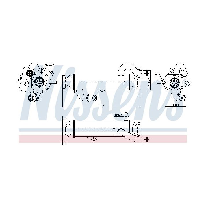Aušintuvas, išmetamųjų dujų recirkuliacija NISSENS 989328