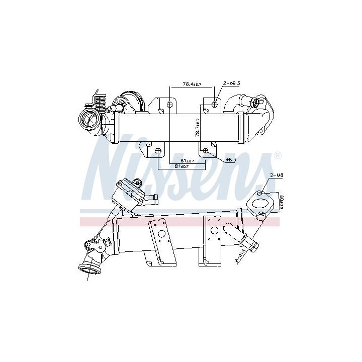 Aušintuvas, išmetamųjų dujų recirkuliacija NISSENS 989389