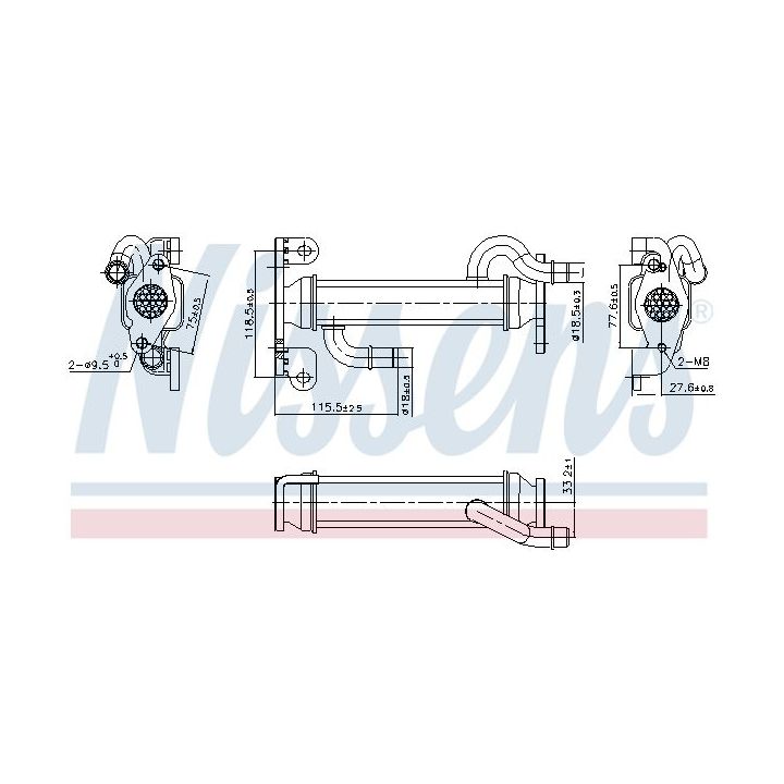 Aušintuvas, išmetamųjų dujų recirkuliacija NISSENS 989400