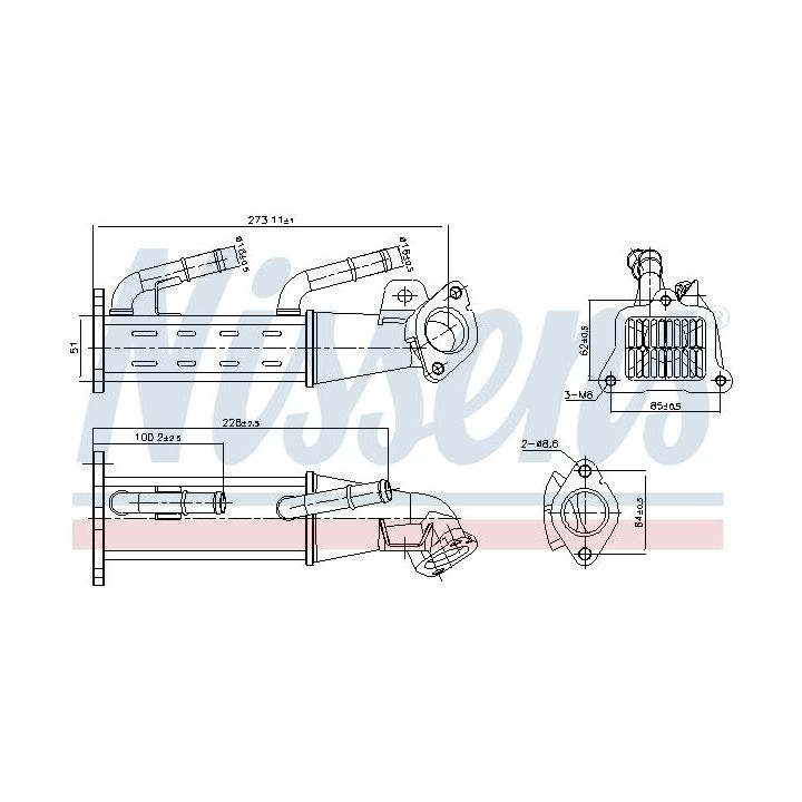 Aušintuvas, išmetamųjų dujų recirkuliacija NISSENS 989404