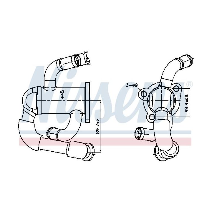 Aušintuvas, išmetamųjų dujų recirkuliacija NISSENS 989433