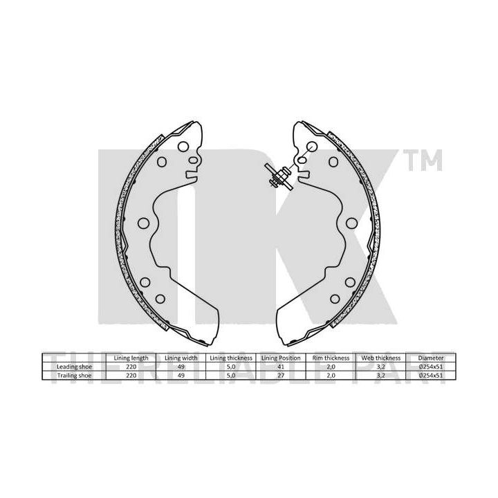 Stabdžių trinkelių komplektas NK 2714528