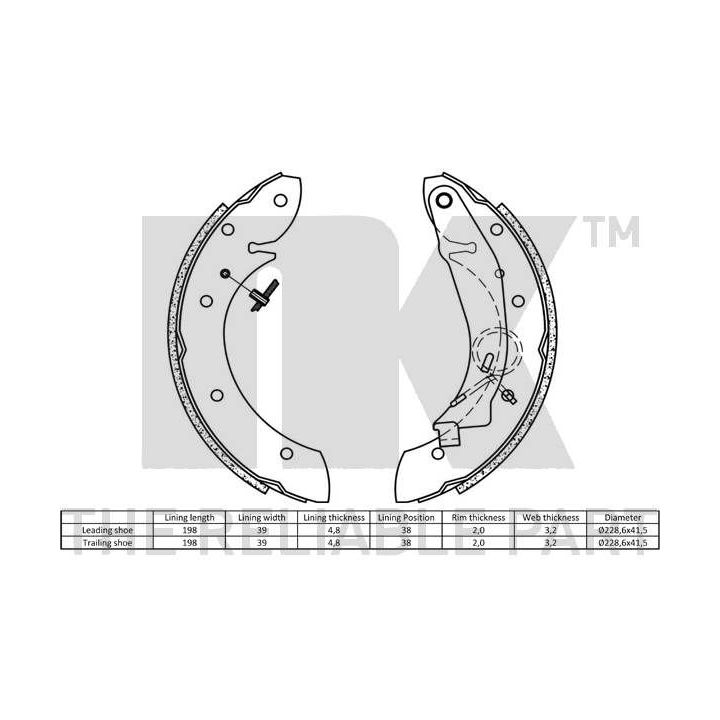 Stabdžių trinkelių komplektas NK 2719598