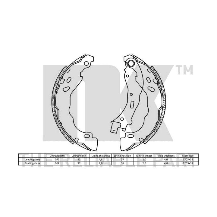 Stabdžių trinkelių komplektas NK 2719812