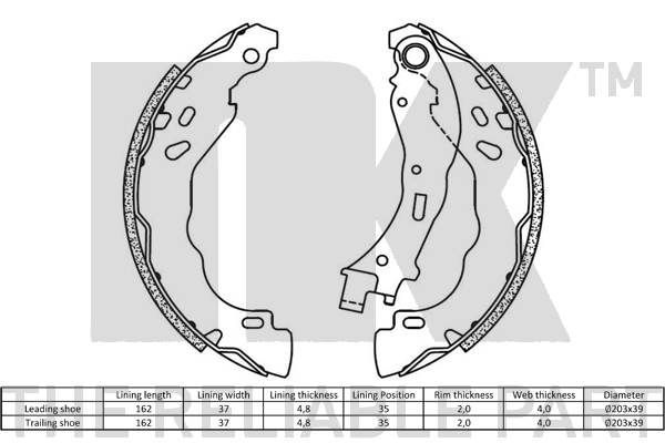 Stabdžių trinkelių komplektas NK 2719812