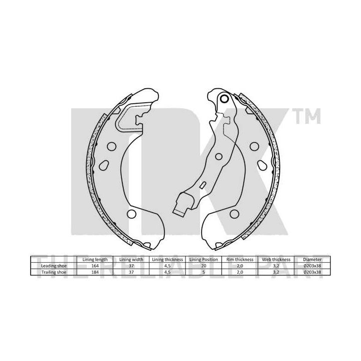 Stabdžių trinkelių komplektas NK 2722693