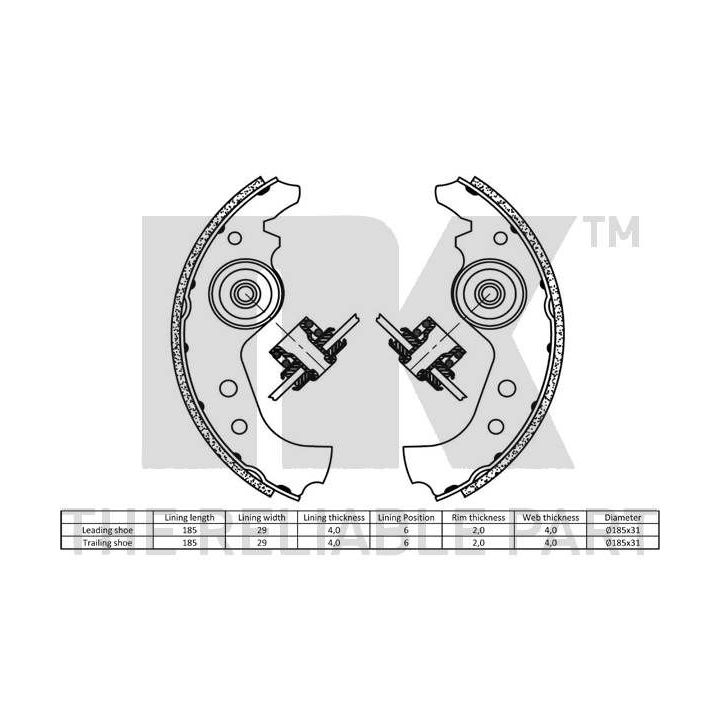 Stabdžių trinkelių komplektas NK 2723383