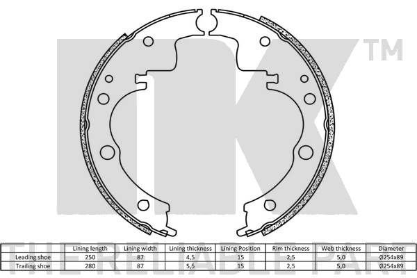 Stabdžių trinkelių komplektas NK 2723436