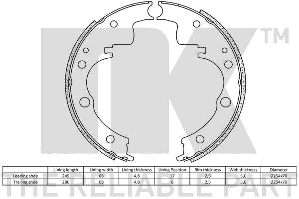 Stabdžių trinkelių komplektas NK 2723477