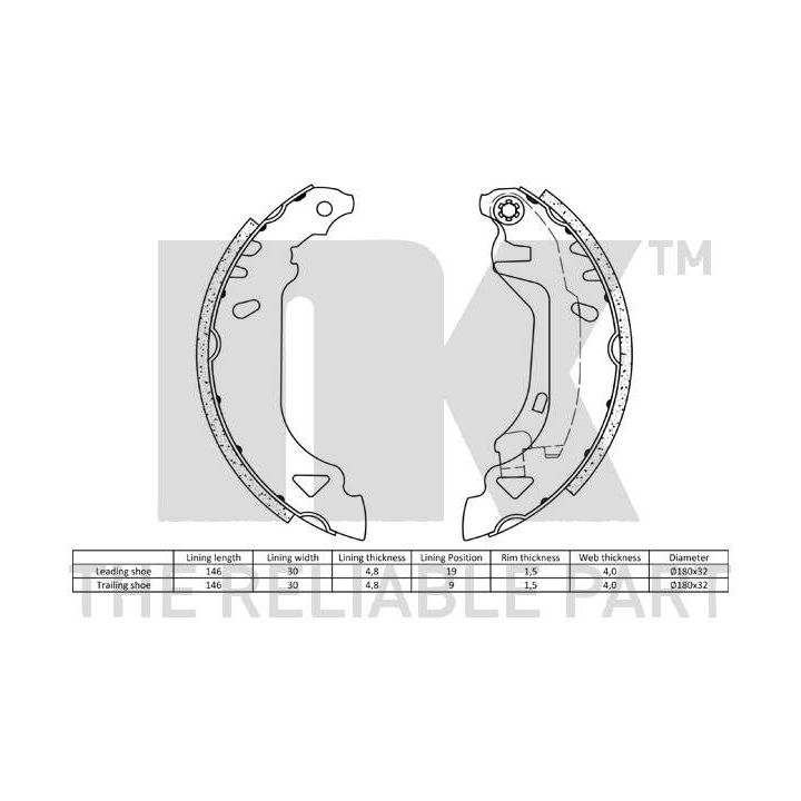 Stabdžių trinkelių komplektas NK 2723482