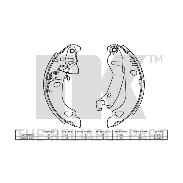 Stabdžių trinkelių komplektas NK 2723547