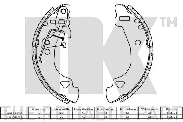 Stabdžių trinkelių komplektas NK 2723548