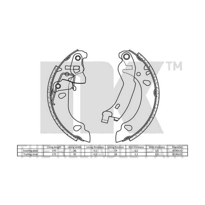Stabdžių trinkelių komplektas NK 2723696