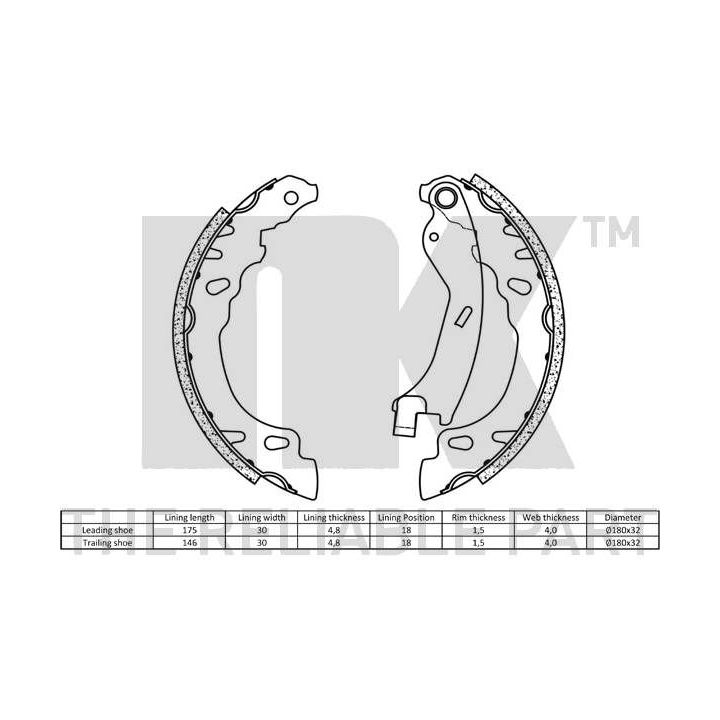 Stabdžių trinkelių komplektas NK 2723727