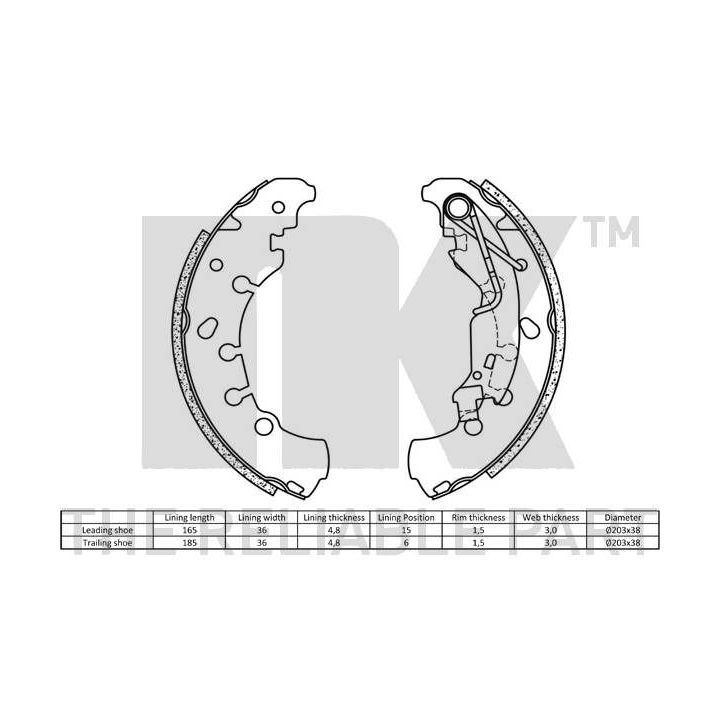 Stabdžių trinkelių komplektas NK 2723730