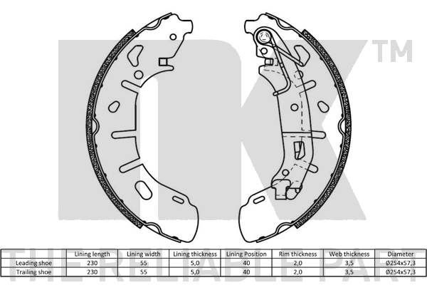 Stabdžių trinkelių komplektas NK 2723808