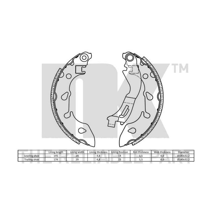 Stabdžių trinkelių komplektas NK 2723810