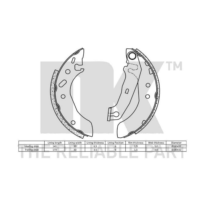 Stabdžių trinkelių komplektas NK 2725535