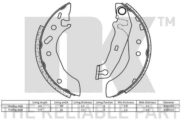 Stabdžių trinkelių komplektas NK 2725535