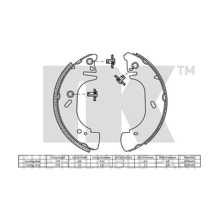 Stabdžių trinkelių komplektas NK 2725571