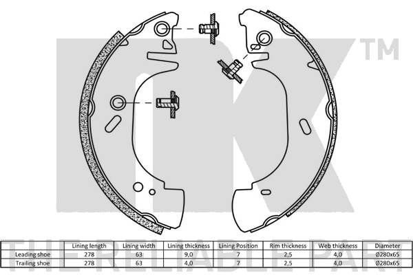 Stabdžių trinkelių komplektas NK 2725571