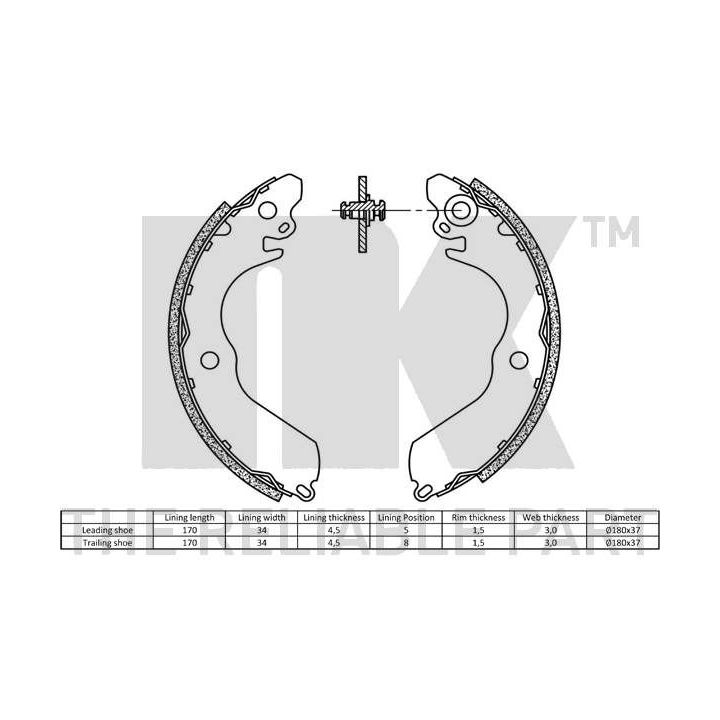 Stabdžių trinkelių komplektas NK 2730533