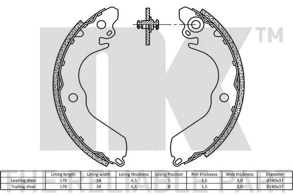 Stabdžių trinkelių komplektas NK 2730533