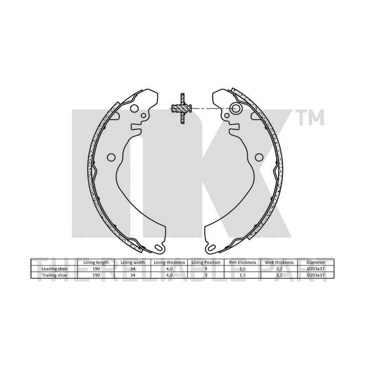Stabdžių trinkelių komplektas NK 2730568