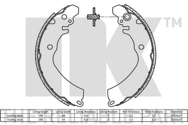 Stabdžių trinkelių komplektas NK 2730568