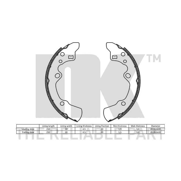 Stabdžių trinkelių komplektas NK 2732496