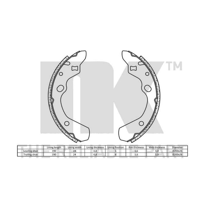 Stabdžių trinkelių komplektas NK 2732500