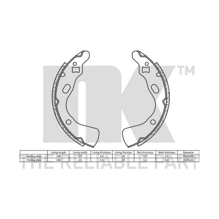 Stabdžių trinkelių komplektas NK 2732507