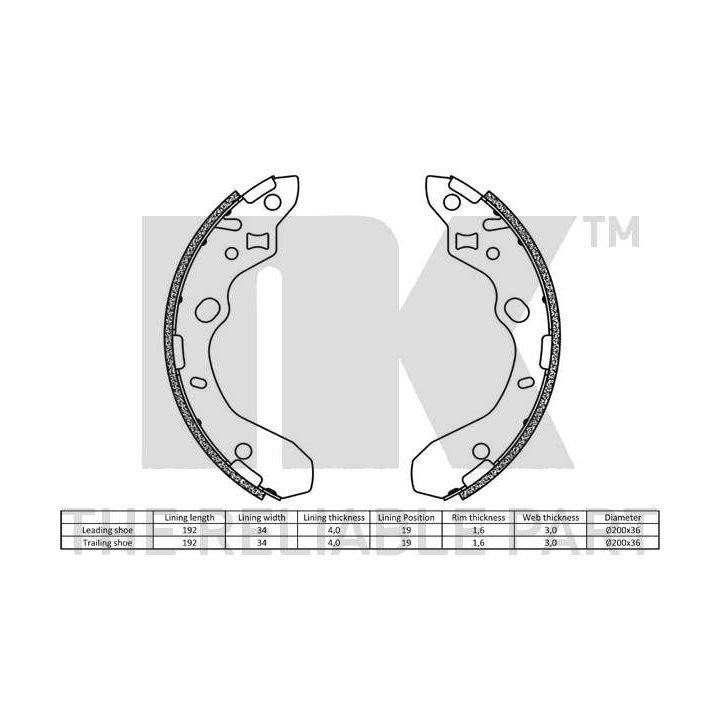 Stabdžių trinkelių komplektas NK 2732611