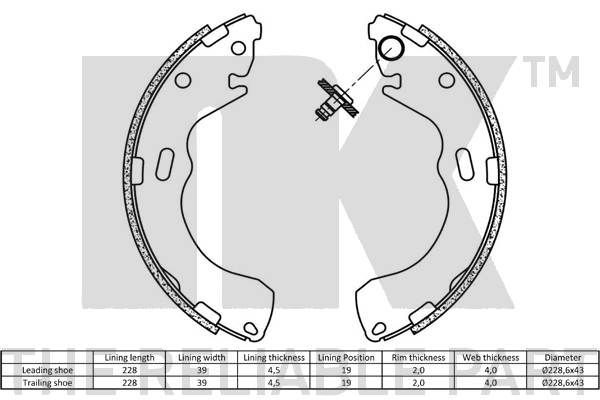 Stabdžių trinkelių komplektas NK 2732616