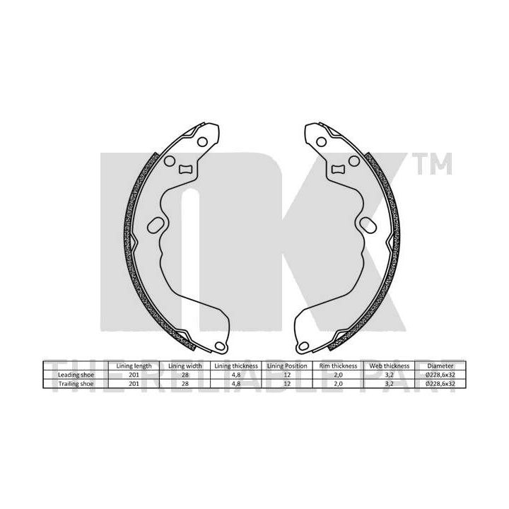 Stabdžių trinkelių komplektas NK 2732622