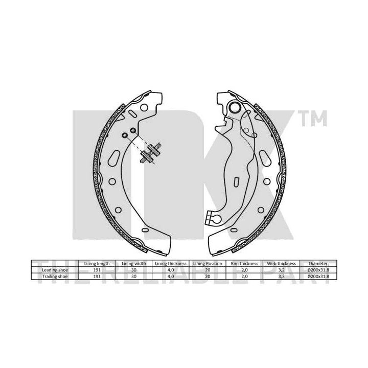 Stabdžių trinkelių komplektas NK 2732792