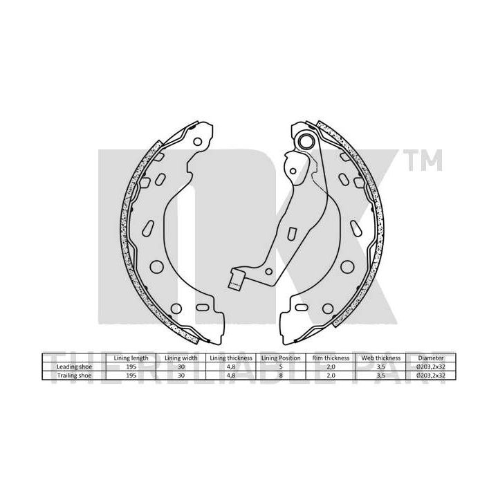 Stabdžių trinkelių komplektas NK 2733671