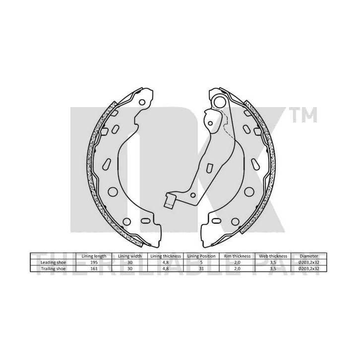 Stabdžių trinkelių komplektas NK 2733863