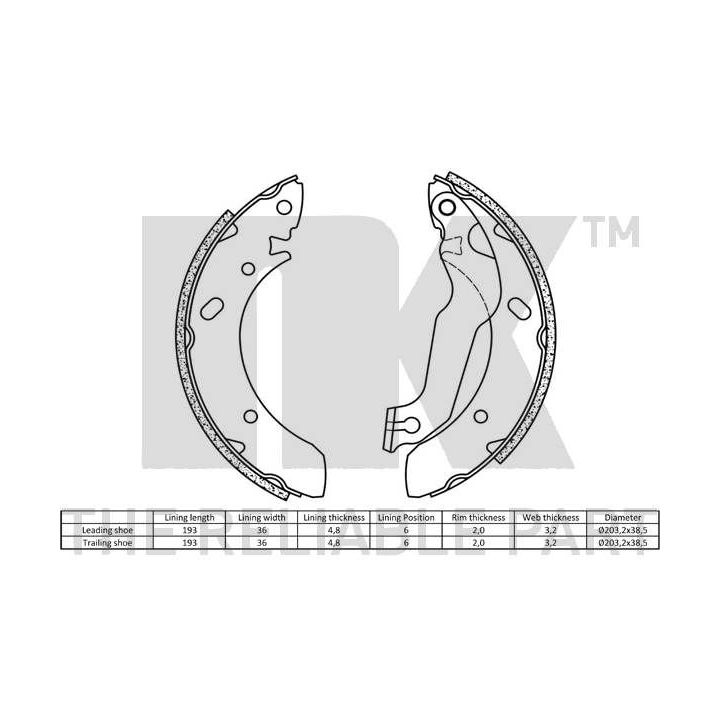 Stabdžių trinkelių komplektas NK 2734561