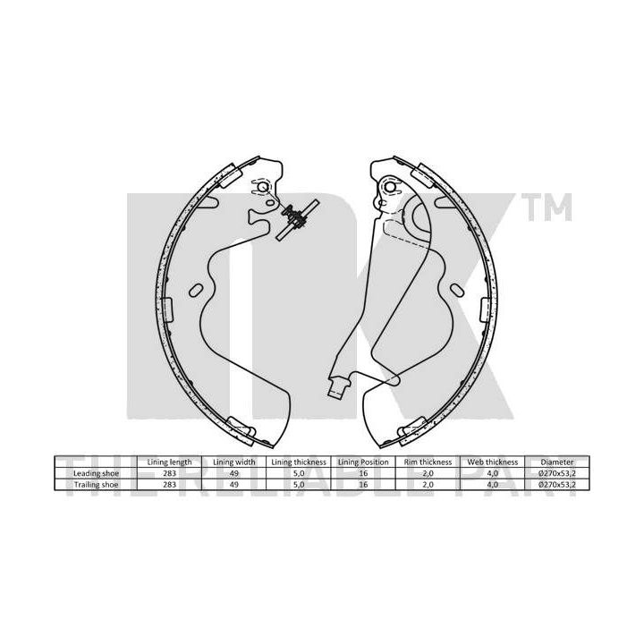 Stabdžių trinkelių komplektas NK 2734647